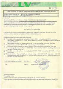 Haagis ei sobi sertifikaat peab olema registreerimisriigi keeles inglise saksa voi prantsuse keeles. Eesti riigikeel ei ole lati keel