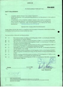 Veoauto Volvo kehtiv Euro3 sertifikaat 2. kulg