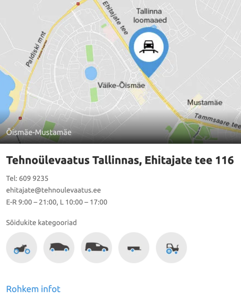 ülevaatus tallinn asukoht